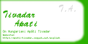 tivadar apati business card