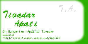 tivadar apati business card